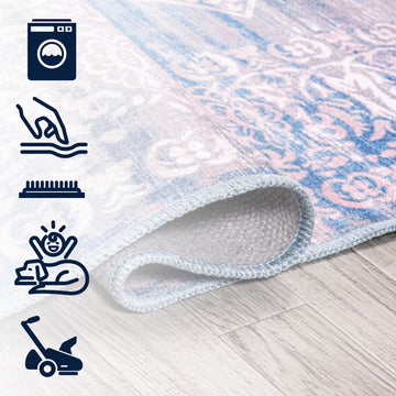 Regis Bohemian Medallion Washable Area Rug